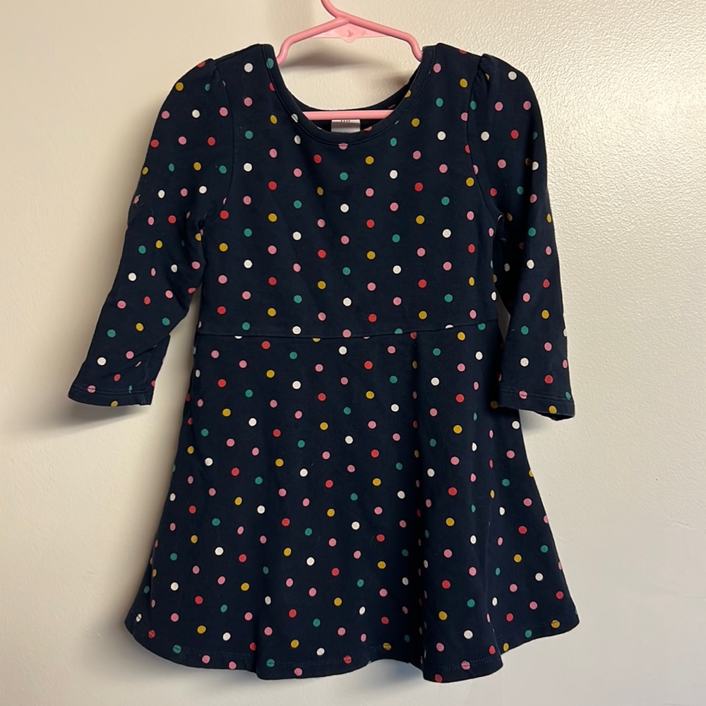 Baby GAP rainbow dot soft stretch cotton 3/4 sleeve dress